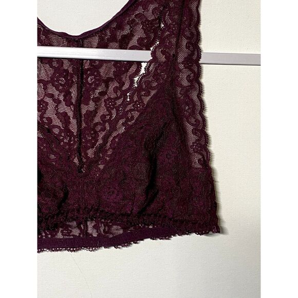 VS Lace Bralette X Smaill Pullover Racer Back Burgundy Lined Cup - Picture 4 of 10